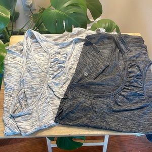 Set of 2. Lululemon ruched-back tank.